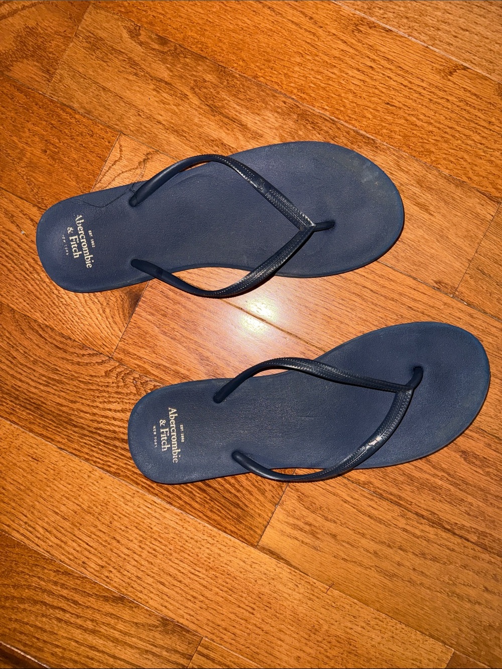 Abercrombie & Fitch Navy Blue Thin-Strap Flip Flops